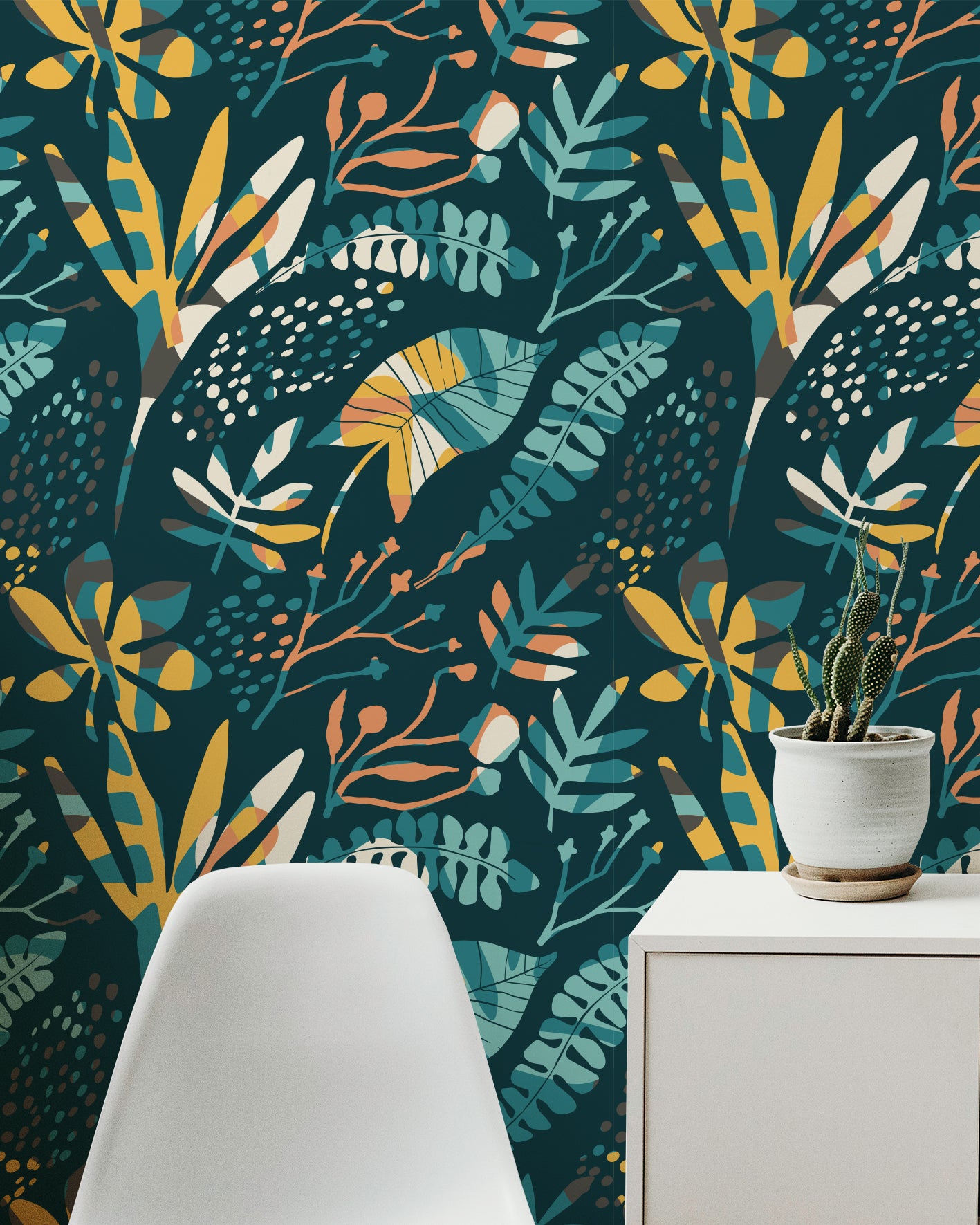 Papel Mural The Wall Tropical Leaves The Wall ofrece decoración para muros con los siguientes productos: papeles murales y papeles vinílicos autoadhesivos frases plateadas, sticker de muros con diseños de tendencia disponibles en dos sustratos y en dos formatos.