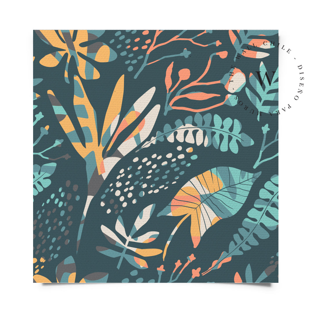 Papel Mural The Wall Tropical Leaves The Wall ofrece decoración para muros con los siguientes productos: papeles murales y papeles vinílicos autoadhesivos frases plateadas, sticker de muros con diseños de tendencia disponibles en dos sustratos y en dos formatos.