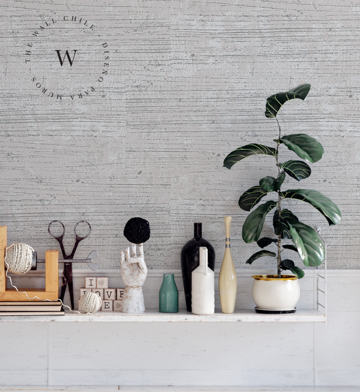 Papel Mural, Papel Pintado, Wallpaper, Mural, Empavonados, Vinilico Autoadhesivo para muros de la marca The Wall, diseño de tendencia Vintage Fabric