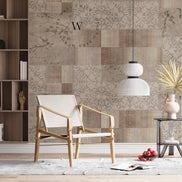 Papel Mural, Papel Pintado, Wallpaper, Mural, Empavonados, Vinilico Autoadhesivo para muros de la marca The Wall, diseño de tendencia Vintage Patchwork