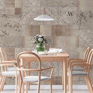 Papel Mural, Papel Pintado, Wallpaper, Mural, Empavonados, Vinilico Autoadhesivo para muros de la marca The Wall, diseño de tendencia Vintage Patchwork
