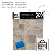 Papel Mural, Papel Pintado, Wallpaper, Mural, Empavonados, Vinilico Autoadhesivo para muros de la marca The Wall, diseño de tendencia Vintage Patchwork