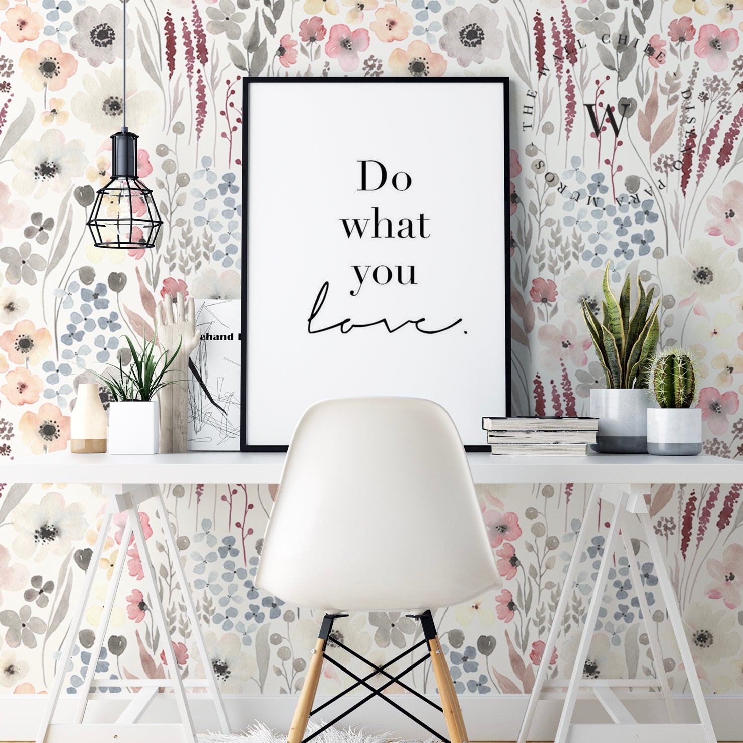 Papel Mural, Papel Pintado, Wallpaper, Mural, Empavonados, Vinilico Autoadhesivo para muros de la marca The Wall, diseño de tendencia Watercolor Garden