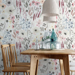 Papel Mural, Papel Pintado, Wallpaper, Mural, Empavonados, Vinilico Autoadhesivo para muros de la marca The Wall, diseño de tendencia Watercolor Garden