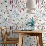 Papel Mural, Papel Pintado, Wallpaper, Mural, Empavonados, Vinilico Autoadhesivo para muros de la marca The Wall, diseño de tendencia Watercolor Garden