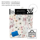 Papel Mural, Papel Pintado, Wallpaper, Mural, Empavonados, Vinilico Autoadhesivo para muros de la marca The Wall, diseño de tendencia Watercolor Garden