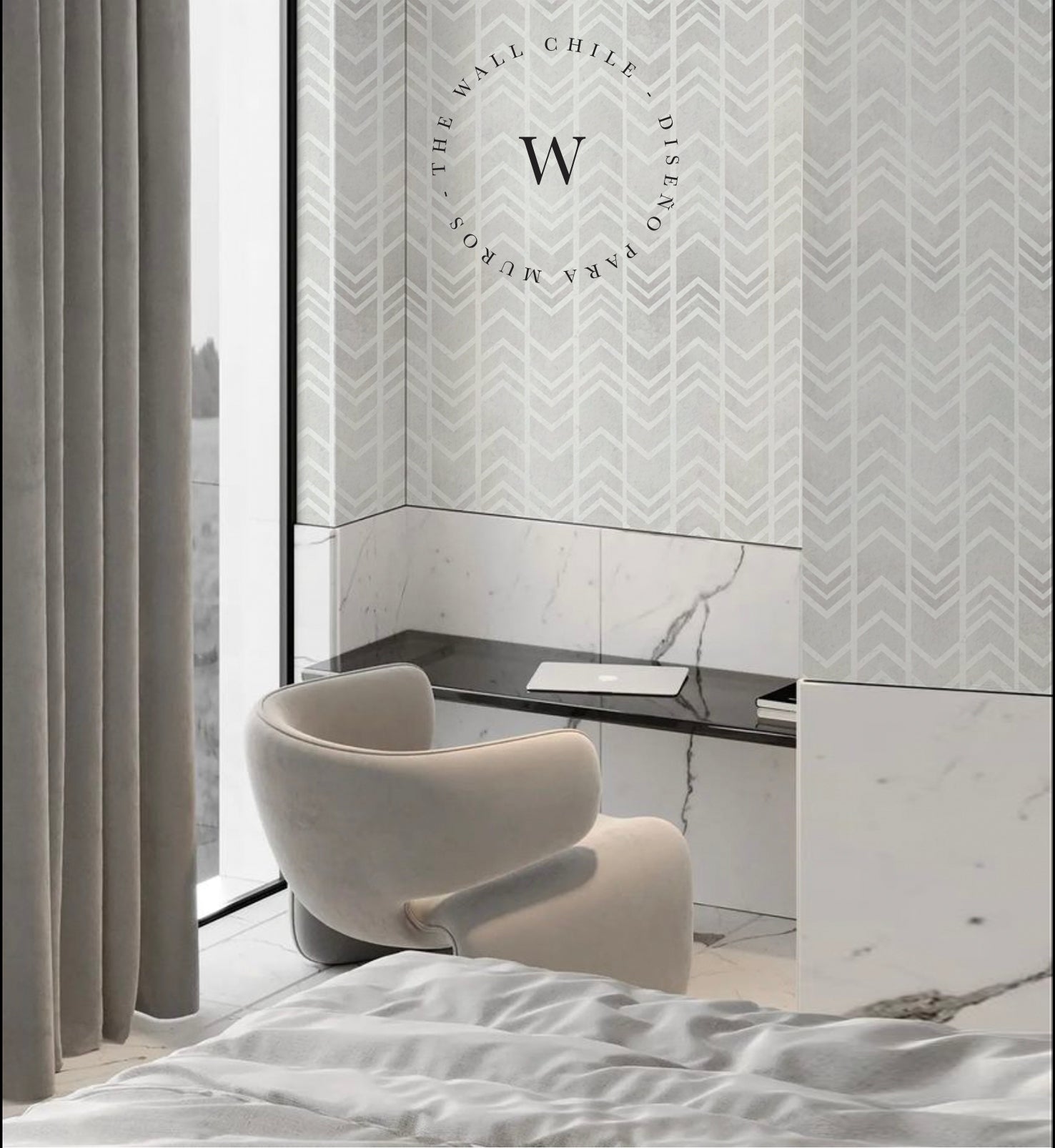 Papel Mural y Vinilico Autoadhesivo para muros de la marca The Wall, diseño de tendencia Waves