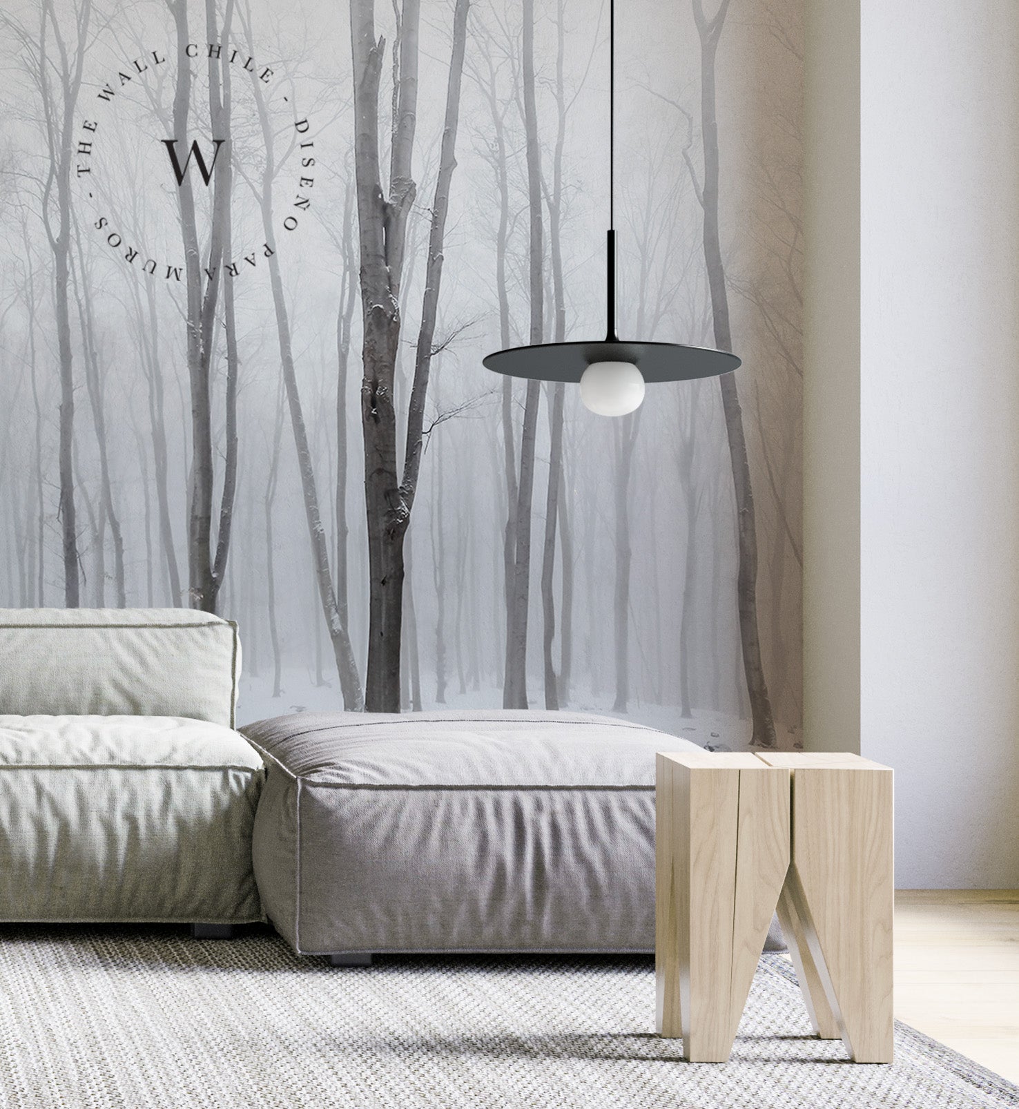 Papel Mural, Papel Pintado, Wallpaper, Mural, Empavonados, Vinilico Autoadhesivo para muros de la marca The Wall, diseño de tendencia White Forest