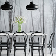 Papel Mural, Papel Pintado, Wallpaper, Mural, Empavonados, Vinilico Autoadhesivo para muros de la marca The Wall, diseño de tendencia White Forest