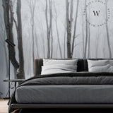 Papel Mural, Papel Pintado, Wallpaper, Mural, Empavonados, Vinilico Autoadhesivo para muros de la marca The Wall, diseño de tendencia White Forest