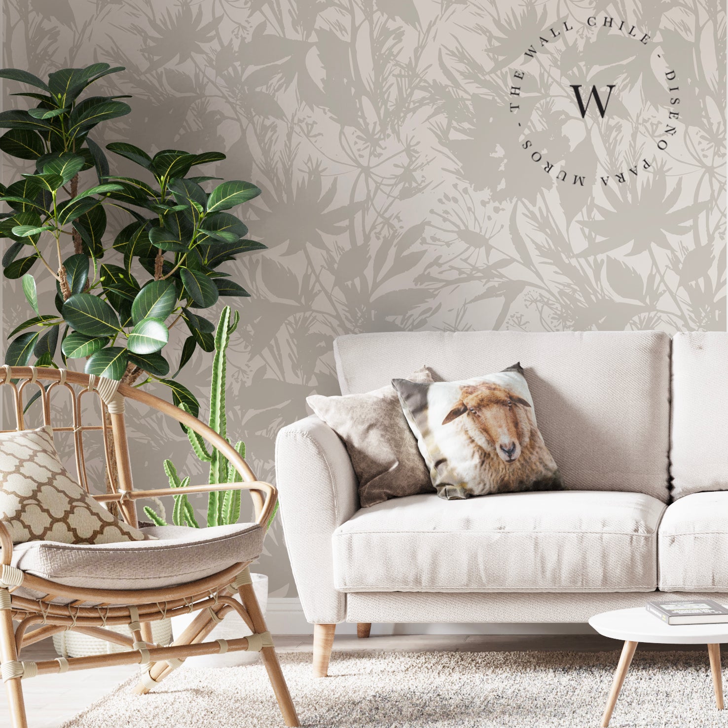 Papel Mural, Papel Pintado, Wallpaper, Mural, Empavonados, Vinilico Autoadhesivo para muros de la marca The Wall, diseño de tendencia Wild Flowers.  