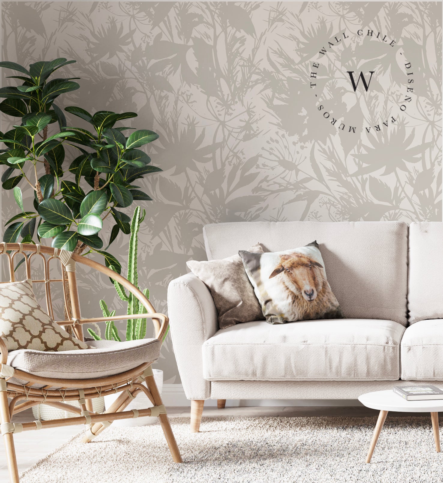 Papel Mural, Papel Pintado, Wallpaper, Mural, Empavonados, Vinilico Autoadhesivo para muros de la marca The Wall, diseño de tendencia Wild Flowers.  