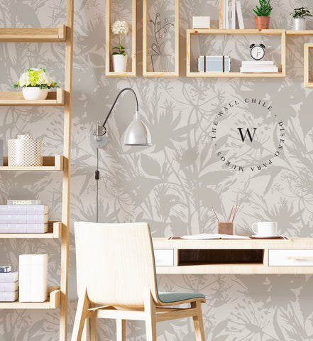 Papel Mural, Papel Pintado, Wallpaper, Mural, Empavonados, Vinilico Autoadhesivo para muros de la marca The Wall, diseño de tendencia Wild Flowers.  