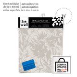 Papel Mural, Papel Pintado, Wallpaper, Mural, Empavonados, Vinilico Autoadhesivo para muros de la marca The Wall, diseño de tendencia Wild Flowers.  