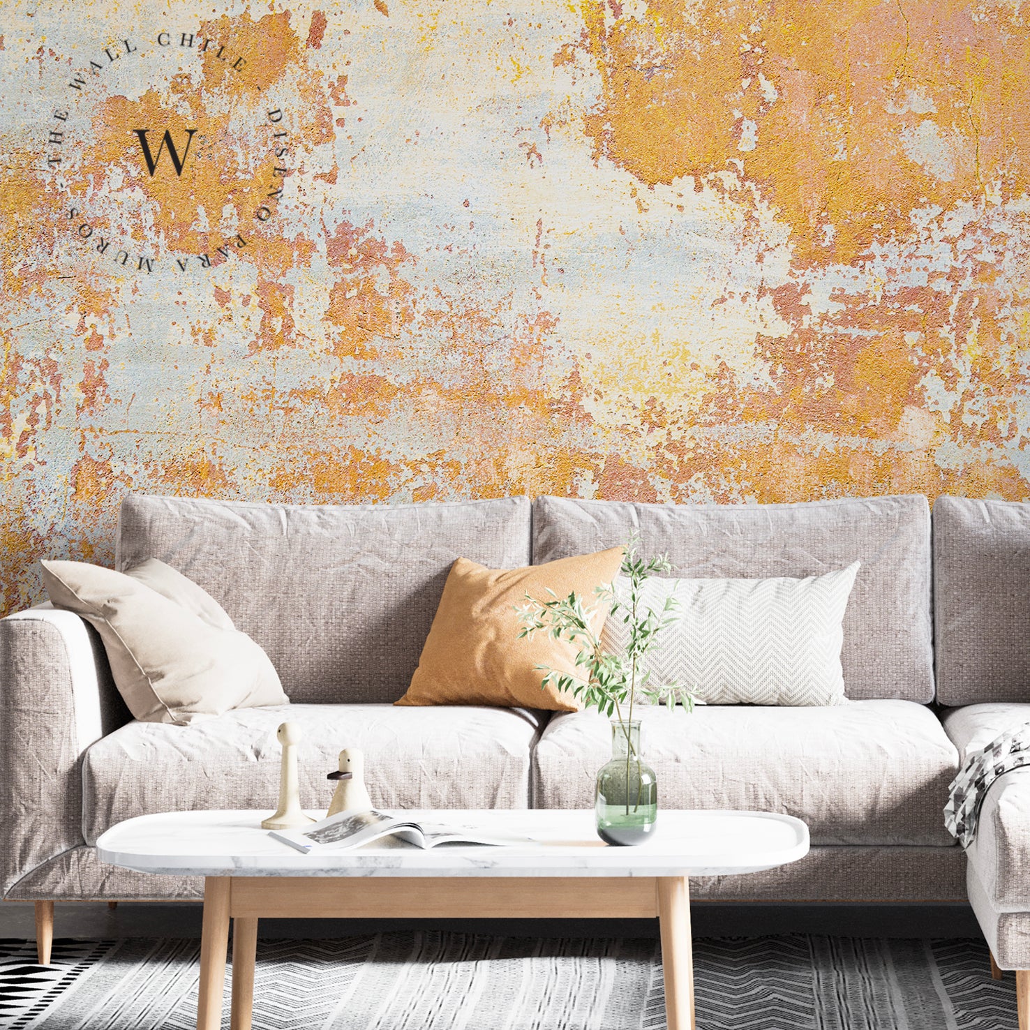 Papel Mural, Papel Pintado, Empavonados, Vinilico Autoadhesivo para muros de la marca The Wall, diseño de tendencia Yellow Wall