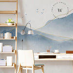 Papel Mural, Papel Pintado, Wallpaper, Mural, Empavonados, Vinilico Autoadhesivo para muros de la marca The Wall, diseño de tendencia Zen Mountain