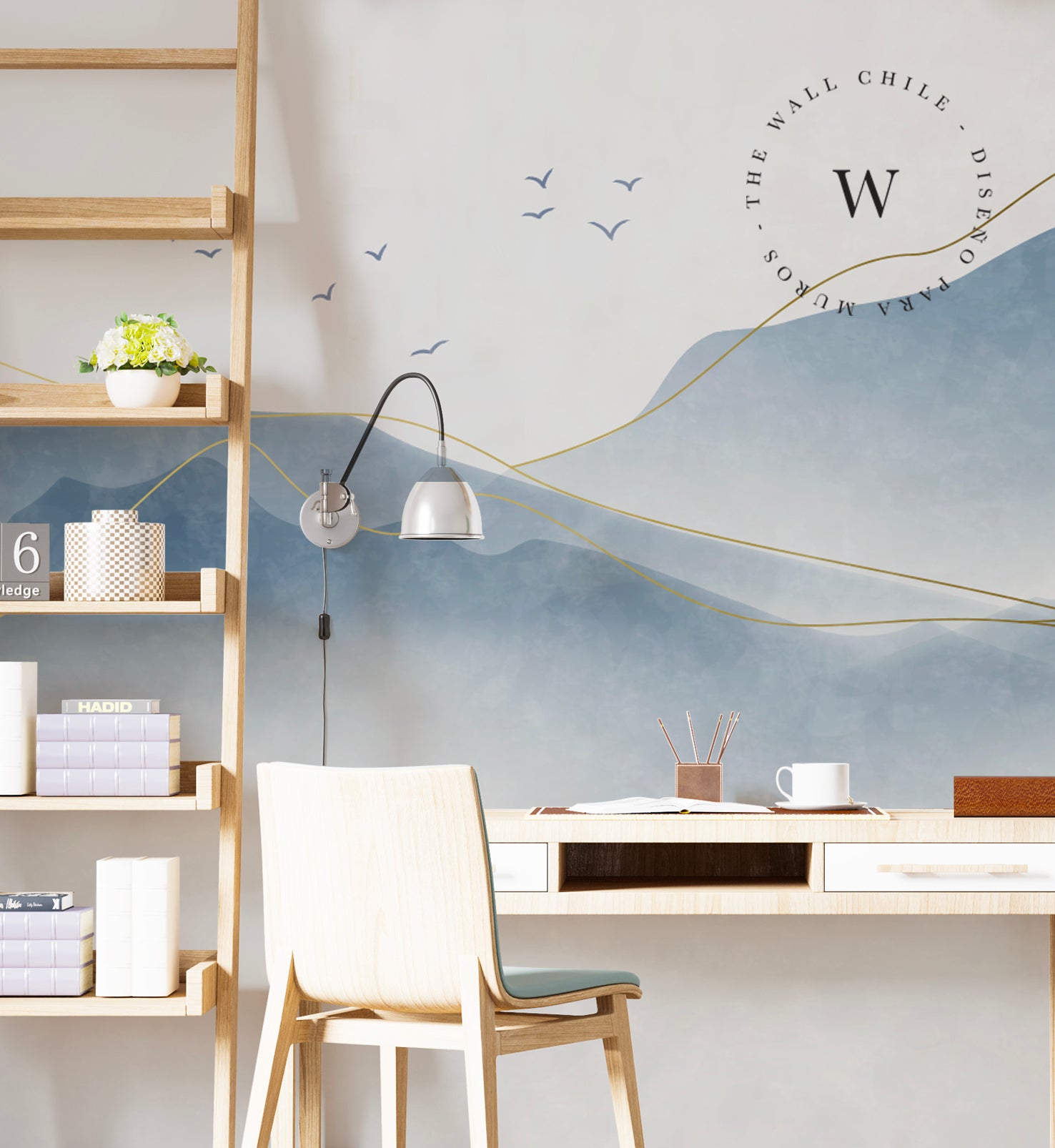 Papel Mural, Papel Pintado, Wallpaper, Mural, Empavonados, Vinilico Autoadhesivo para muros de la marca The Wall, diseño de tendencia Zen Mountain