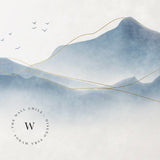 Papel Mural, Papel Pintado, Wallpaper, Mural, Empavonados, Vinilico Autoadhesivo para muros de la marca The Wall, diseño de tendencia Zen Mountain