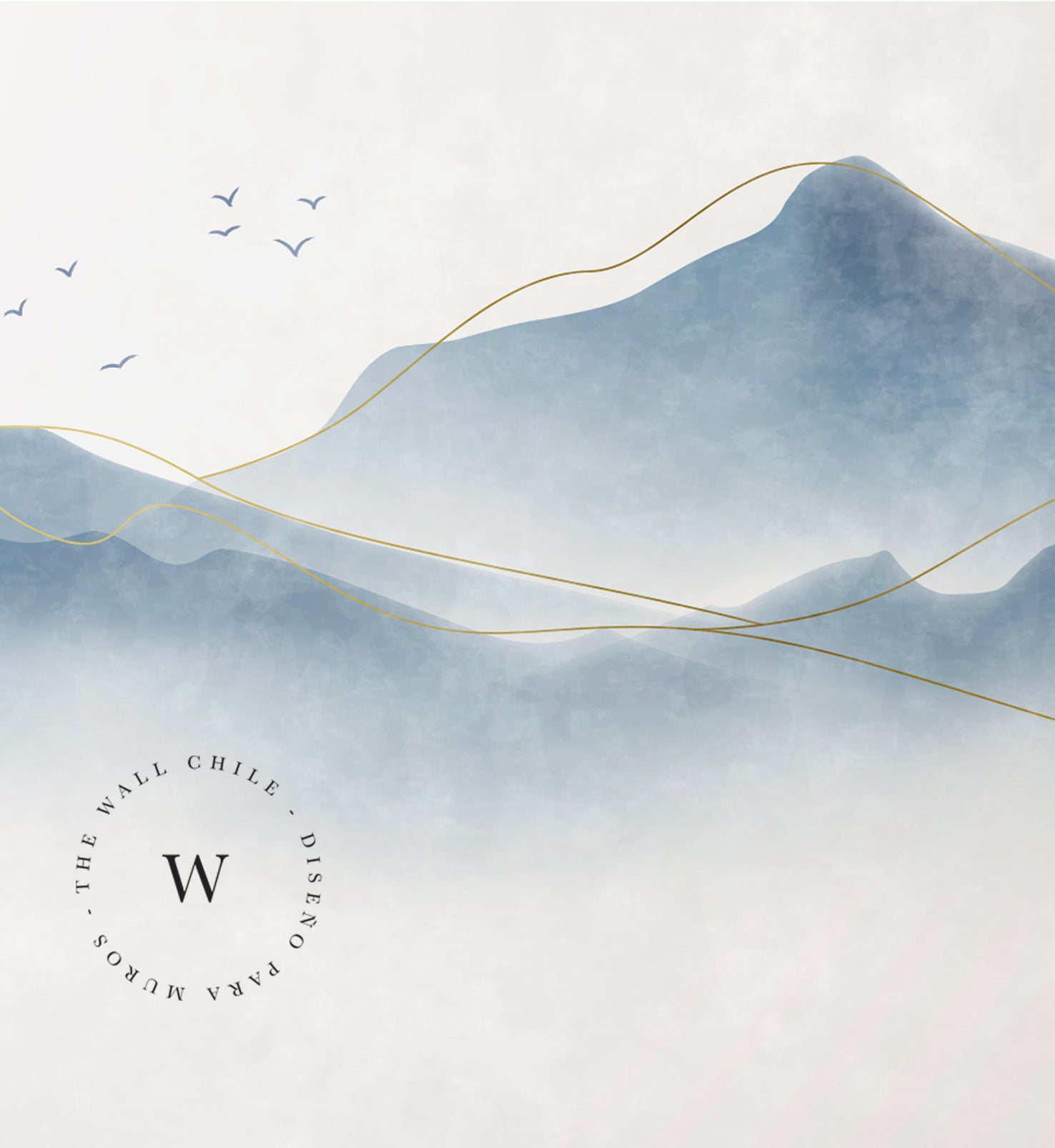 Papel Mural, Papel Pintado, Wallpaper, Mural, Empavonados, Vinilico Autoadhesivo para muros de la marca The Wall, diseño de tendencia Zen Mountain