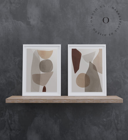 Brown Abstract Shapes I Cuadro