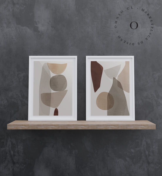 Brown Abstract Shapes I Cuadro