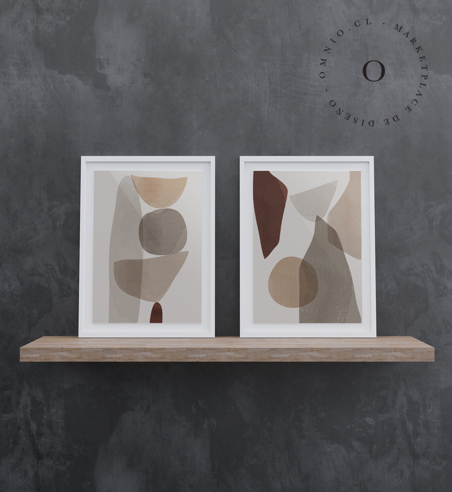 Brown Abstract Shapes I Cuadro